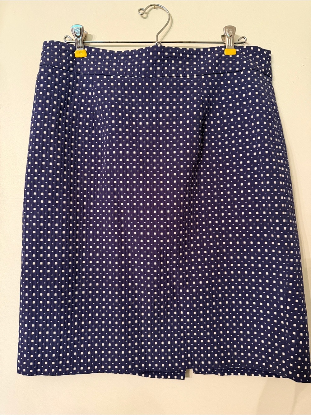 Banana Republic Navy and White Dot Pencil Skirt